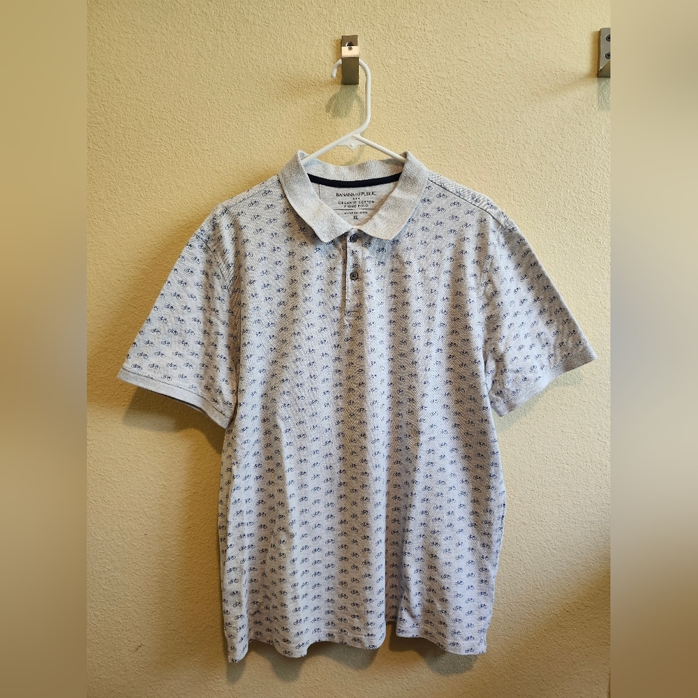 Banana Republic Bicycle Pattern Polo Shirt